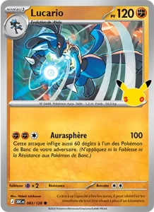 Carte Pokémon Lucario 083/128 du set 30e Anniversaire