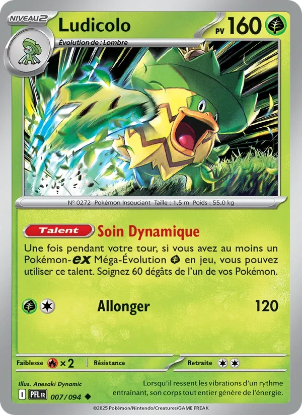 Carte Pokémon Ludicolo 007/094 — Flammes Fantasmagoriques