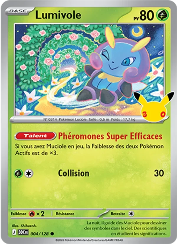 Carte Pokémon Lumivole 004/128 du set 30e Anniversaire