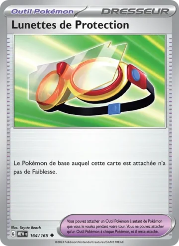 Carte Pokémon Lunettes de Protection 164/165, extension 151