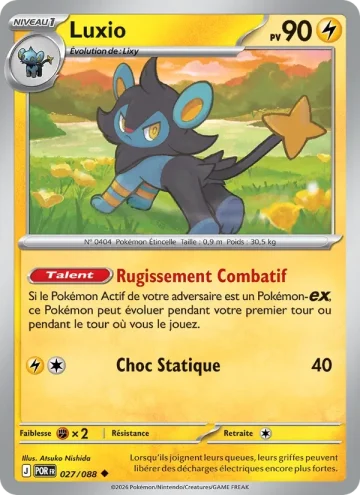 Carte Pokémon Luxio 027/088, extension Équilibre Parfait