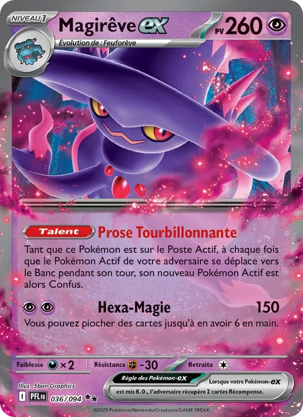 Carte Pokémon Magirêve-ex 036/094 — Flammes Fantasmagoriques