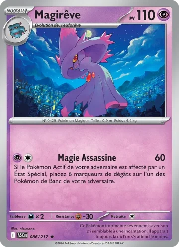Carte Pokémon Magirêve 086/217, extension Héros Transcendants