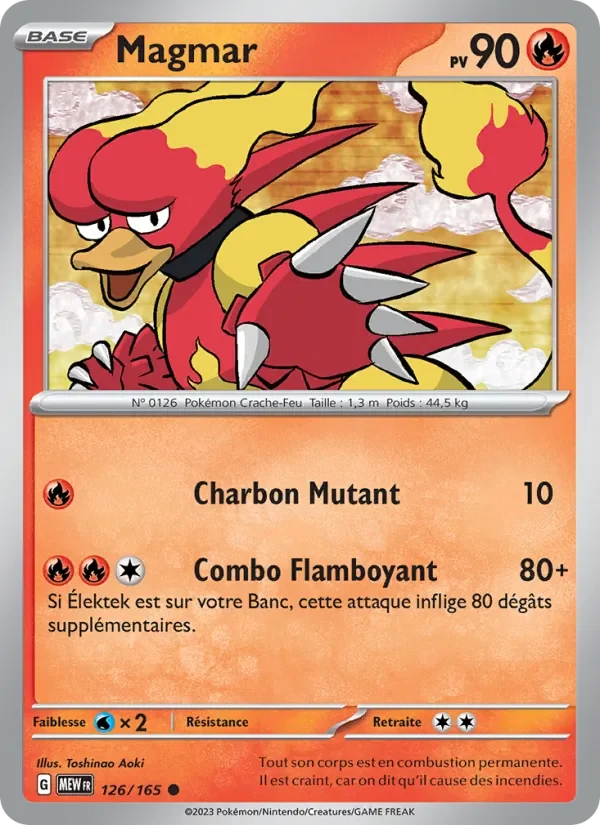 Carte Pokémon Magmar 126/165 — 151