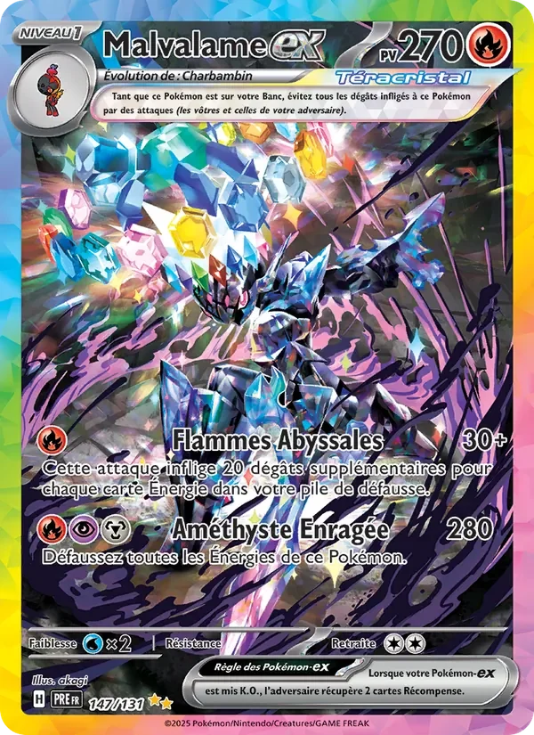 Carte Pokémon Malvalame-ex 147/131 — Évolutions Prismatiques