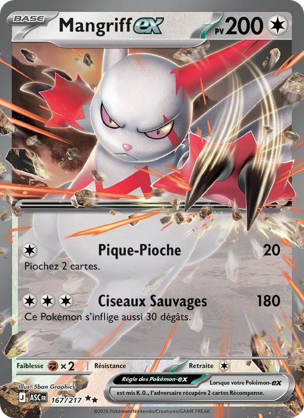 Carte Pokémon Mangriff-ex 167/295 — Héros Transcendants
