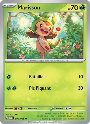 Carte Pokémon Marisson 005/086, extension Chaos Ascendant