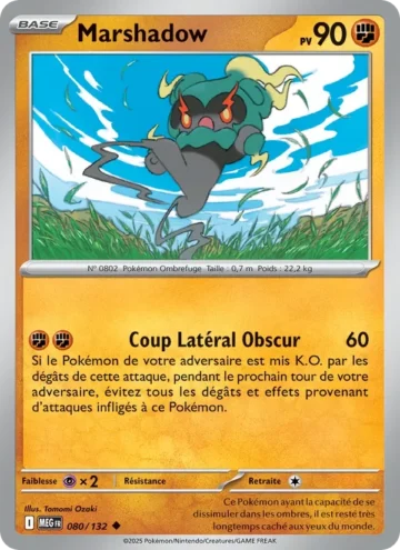 Carte Pokémon Marshadow 080/132, extension Méga-Évolution