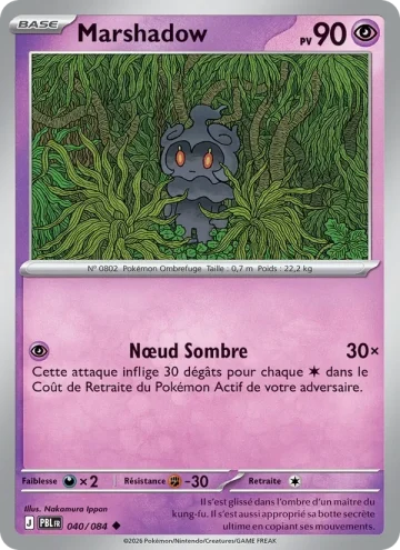Carte Pokémon Marshadow 040/084, extension Nuit Noire