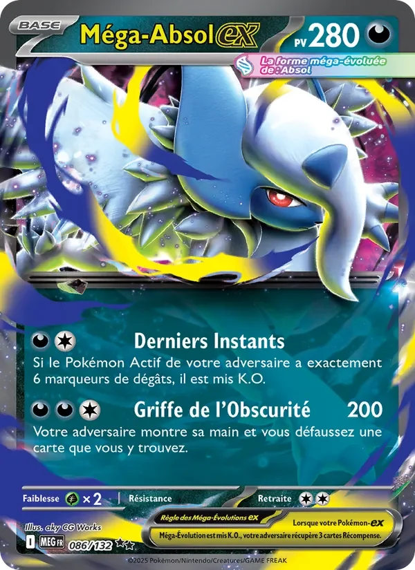 Carte Pokémon Méga-Absol-ex 086/132 — Méga-Évolution