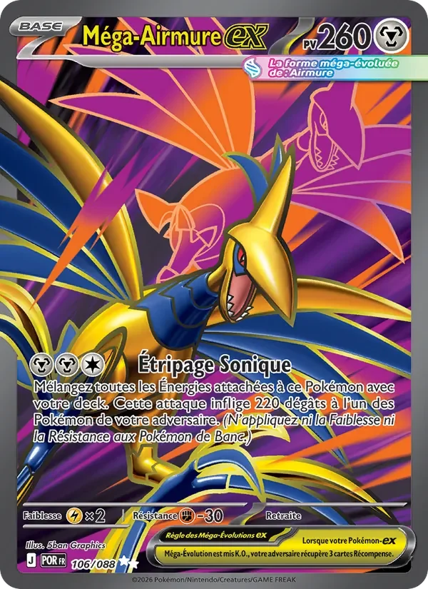 Carte Pokémon Méga-Airmure-ex 106/124 — Équilibre Parfait