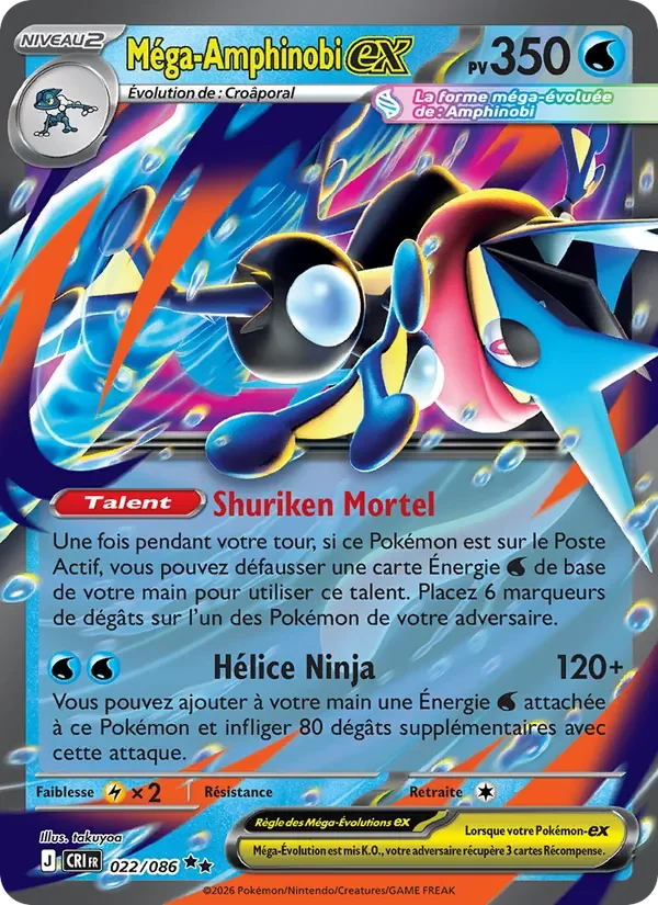 Carte Pokémon Méga-Amphinobi-ex 022/122 — Chaos Ascendant