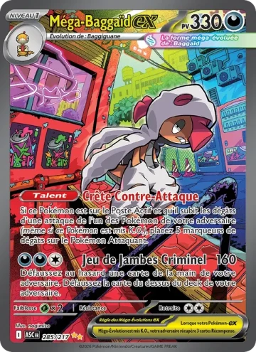 Carte Pokémon Méga-Baggaïd-ex 285/217, extension Héros Transcendants