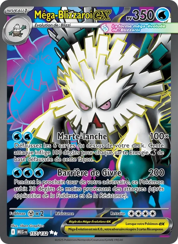 Carte Pokémon Méga-Blizzaroi-ex 157/132 — Méga-Évolution
