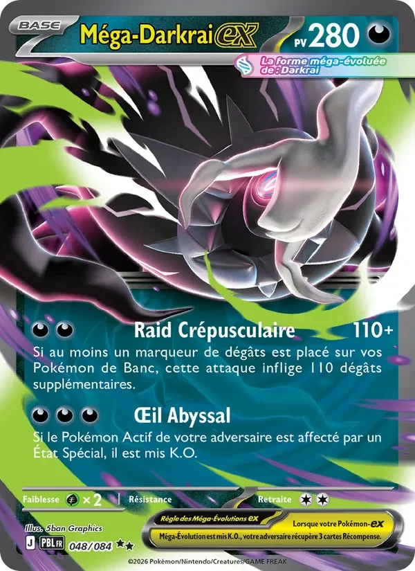 Carte Pokémon Méga-Darkrai-ex 048/120 — Nuit Noire