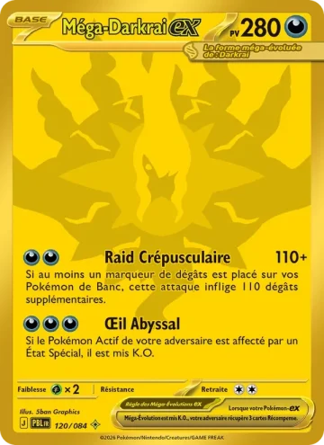 Carte Pokémon Méga-Darkrai-ex 120/084, extension Nuit Noire