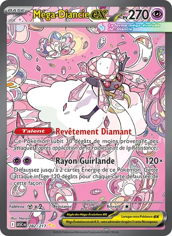 Carte Pokémon Méga-Diancie-ex 282/295 — Héros Transcendants
