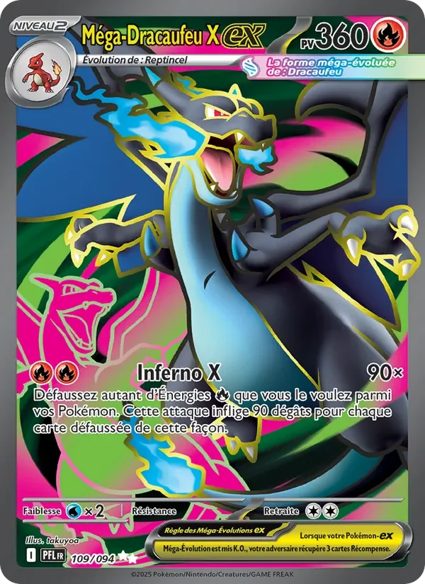 Carte Pokémon Méga-Dracaufeu X-ex 109/094 — Flammes Fantasmagoriques
