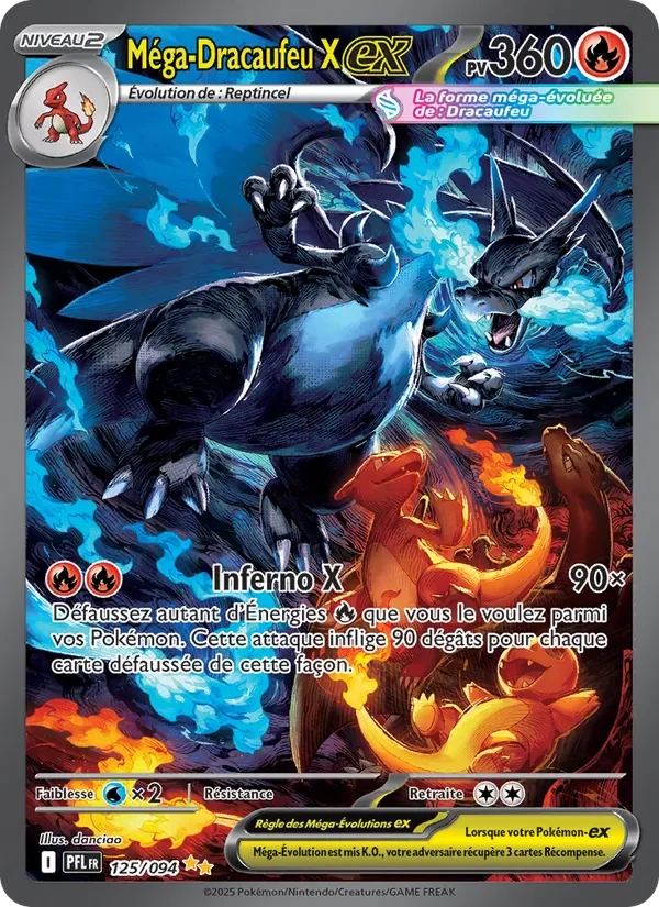 Carte Pokémon Méga-Dracaufeu X-ex 125/094 — Flammes Fantasmagoriques