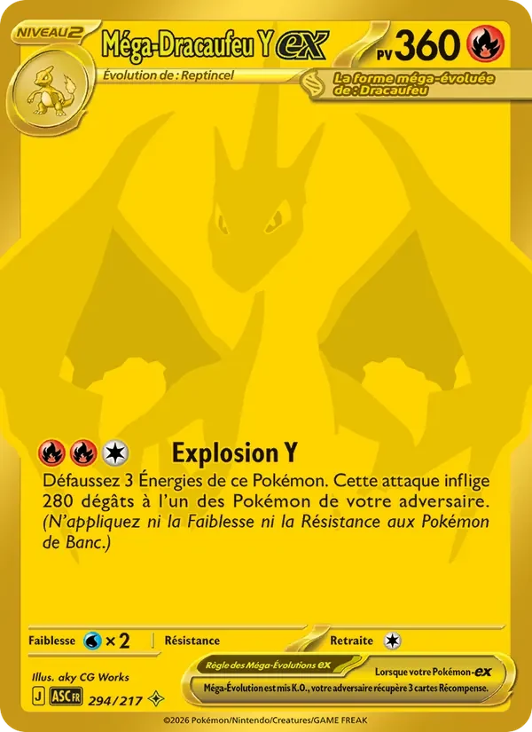 Carte Pokémon Méga-Dracaufeu Y-ex 294/295 — Héros Transcendants