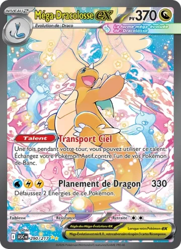 Carte Pokémon Méga-Dracolosse-ex 290/217, extension Héros Transcendants