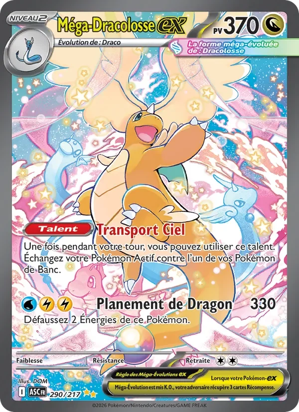 Carte Pokémon Méga-Dracolosse-ex 290/295 — Héros Transcendants