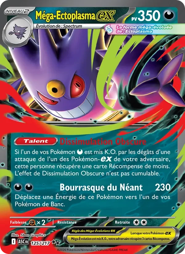 Carte Pokémon Méga-Ectoplasma-ex 125/295 — Héros Transcendants