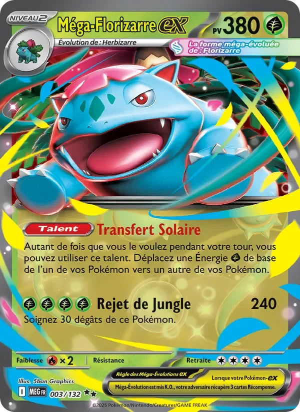 Carte Pokémon Méga-Florizarre-ex 003/132 — Méga-Évolution