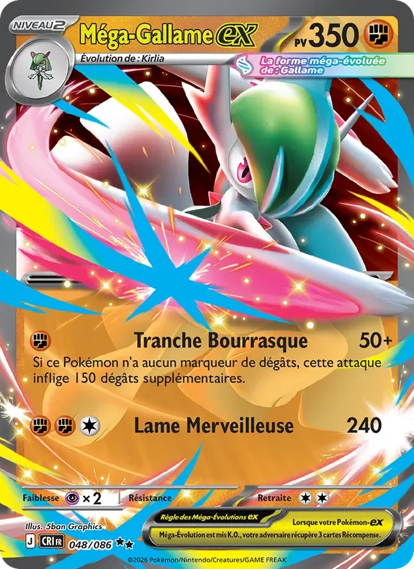 Carte Pokémon Méga-Gallame-ex 048/122 — Chaos Ascendant