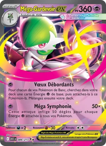 Carte Pokémon Méga-Gardevoir-ex 089/217, extension Héros Transcendants