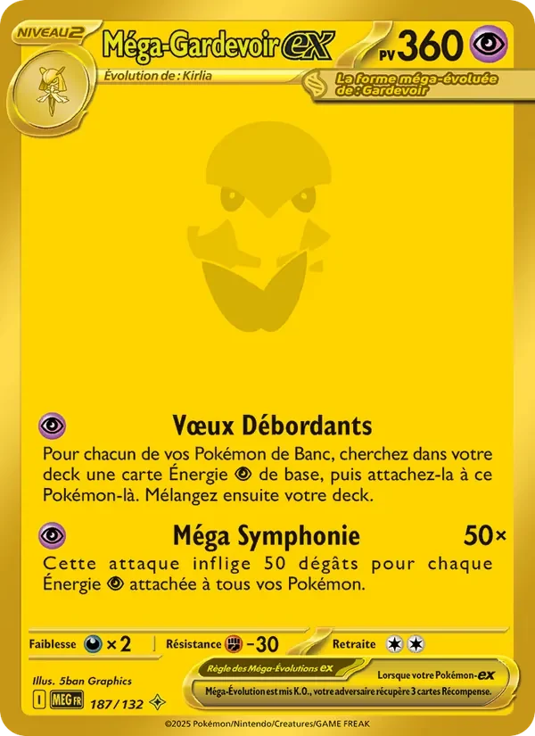 Carte Pokémon Méga-Gardevoir-ex 187/132 — Méga-Évolution