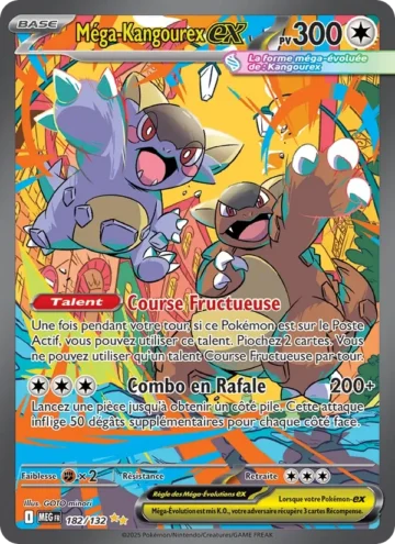 Carte Pokémon Méga-Kangourex-ex 182/132, extension Méga-Évolution