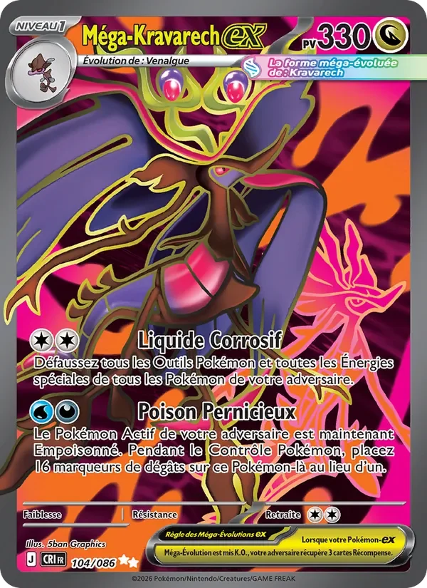 Carte Pokémon Méga-Kravarech-ex 104/122 — Chaos Ascendant