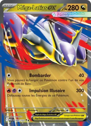 Carte Pokémon Méga-Latias-ex 100/132, extension Méga-Évolution