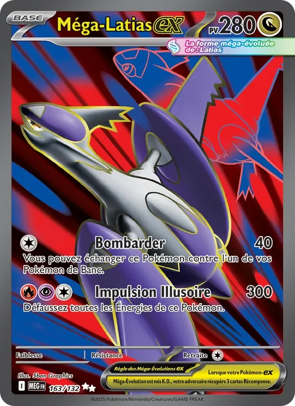 Carte Pokémon Méga-Latias-ex 163/132 — Méga-Évolution