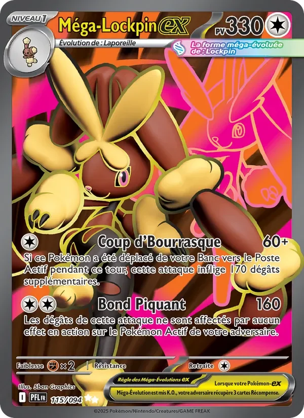 Carte Pokémon Méga-Lockpin-ex 115/094 — Flammes Fantasmagoriques