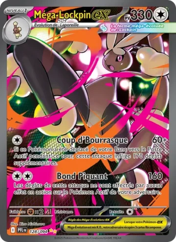 Carte Pokémon Méga-Lockpin-ex 128/094, extension Flammes Fantasmagoriques