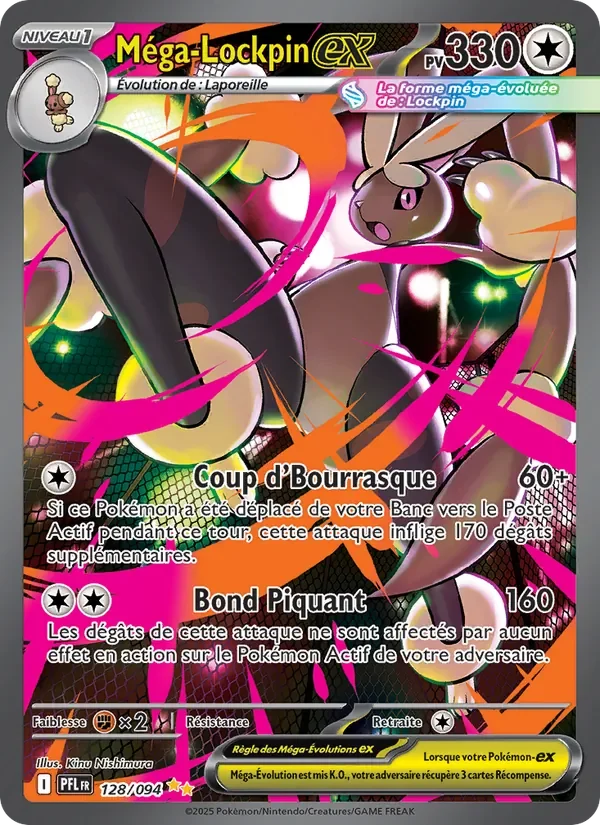Carte Pokémon Méga-Lockpin-ex 128/094 — Flammes Fantasmagoriques