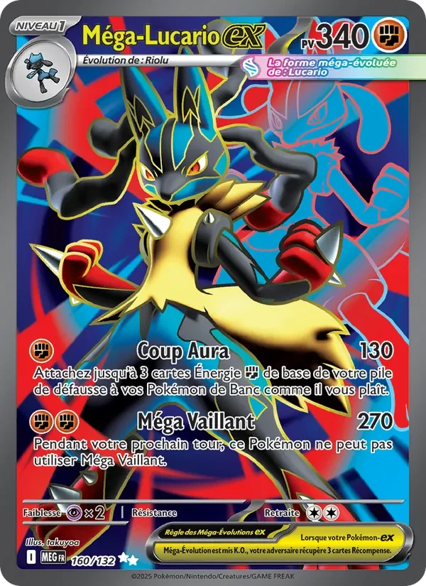 Carte Pokémon Méga-Lucario-ex 160/132 — Méga-Évolution