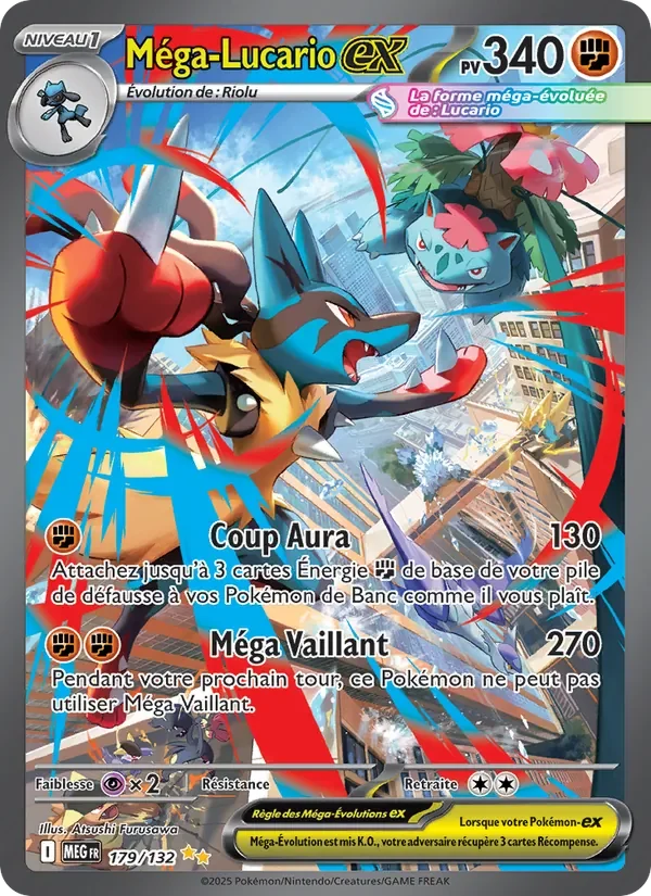 Carte Pokémon Méga-Lucario-ex 179/132 — Méga-Évolution