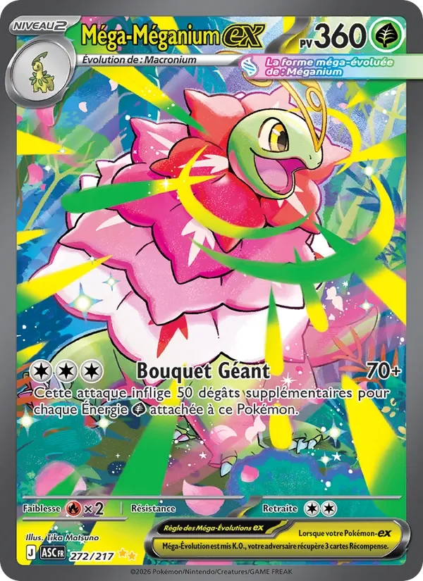 Carte Pokémon Méga-Méganium-ex 272/295 — Héros Transcendants