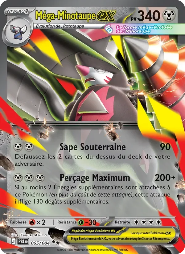 Carte Pokémon Méga-Minotaupe-ex 065/120 — Nuit Noire