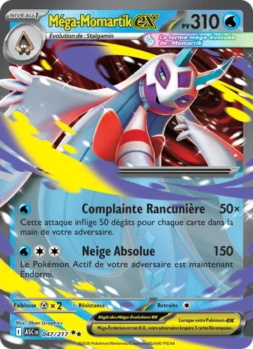 Carte Pokémon Méga-Momartik-ex 047/217, extension Héros Transcendants