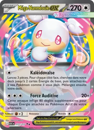 Carte Pokémon Méga-Nanméouïe-ex 172/217, extension Héros Transcendants