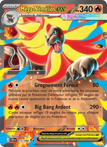Carte Pokémon Méga-Némélios-ex 015/086, extension Chaos Ascendant