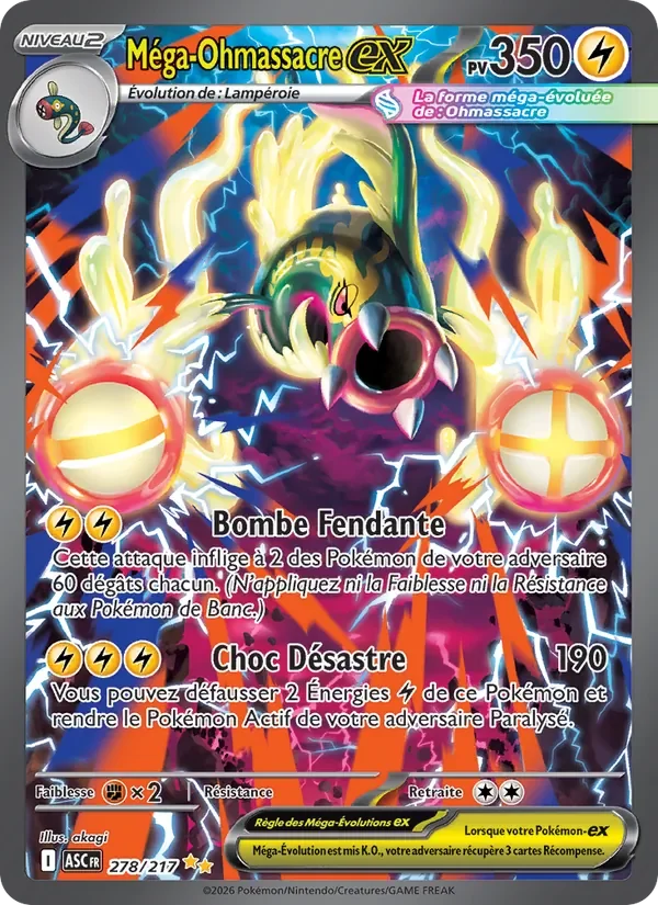 Carte Pokémon Méga-Ohmassacre-ex 278/295 — Héros Transcendants