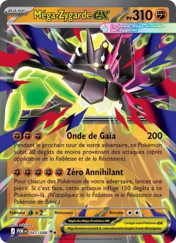 Carte Pokémon Méga-Zygarde-ex 047/088, extension Équilibre Parfait
