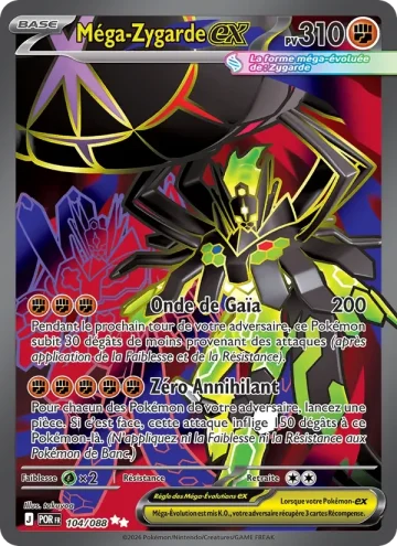 Carte Pokémon Méga-Zygarde-ex 104/088, extension Équilibre Parfait