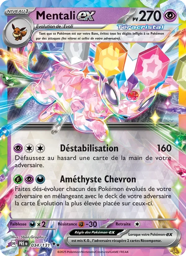 Carte Pokémon Mentali-ex 034/131 — Évolutions Prismatiques