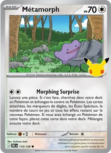 Carte Pokémon Métamorph 115/128 du set 30e Anniversaire
